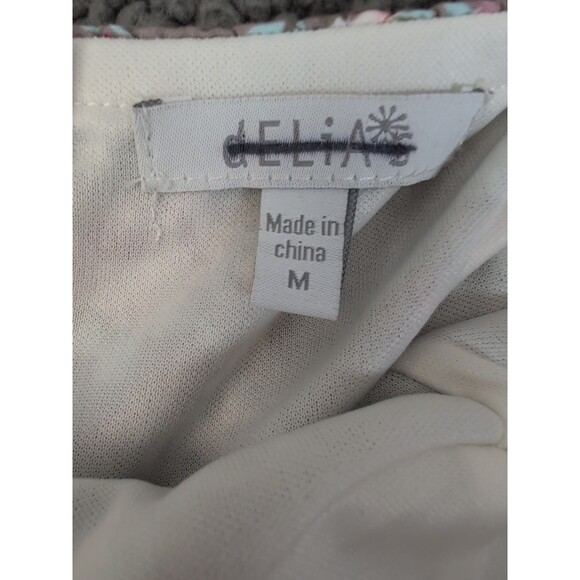 Vtg Delias Dress Strapless Floral Bustier Top Cream and Gray Juniors Medium Y2K - Picture 14 of 15